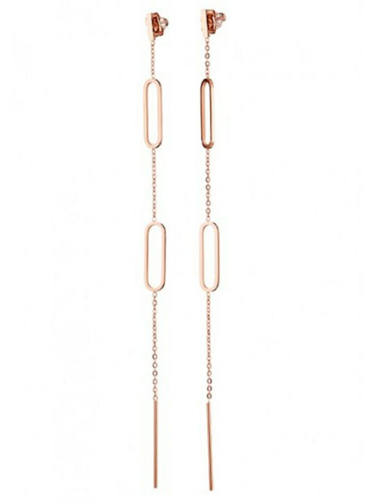 Damentliche Ohrringe Stahl 316l Roségold Art 02068