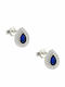 Art D Earrings Tear White Gold 14K Zircon Ade-372 Transparent White Blue
