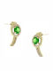 Art D Earrings Rose Gold 14K Zircon Ade-385 Transparent White Green