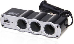 Car Power Socket Splitter Kabel Foxmag24 3 X Zigarettenanzünder Buchsen 1 Usb Schwarz
