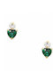 Art D Earrings Single Gold 14K Zircon Ade-401 White Green