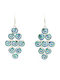 Women's Silver 925° Drop Earrings Spiral Artificial Opal