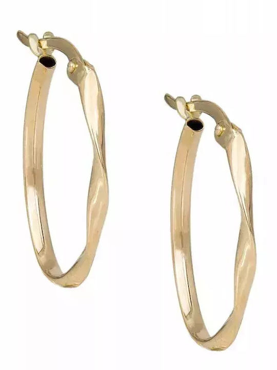 Oval Twisted Hoop Earrings K14 045104 045104 Gold 14 Carats