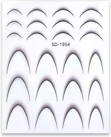 Wd Nageldesign Französische Maniküre Schwarz Aufkleber mit Design des Herstellers
