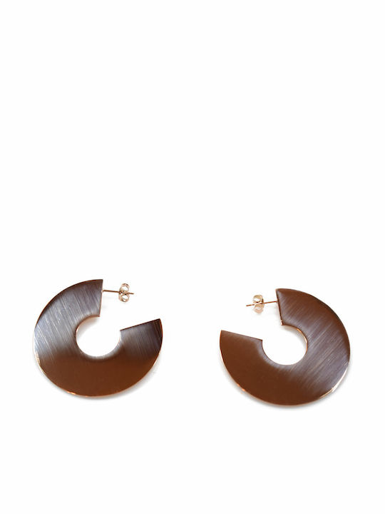 Stainless Steel Earrings Hoops Rose Gold Bz-er-00360