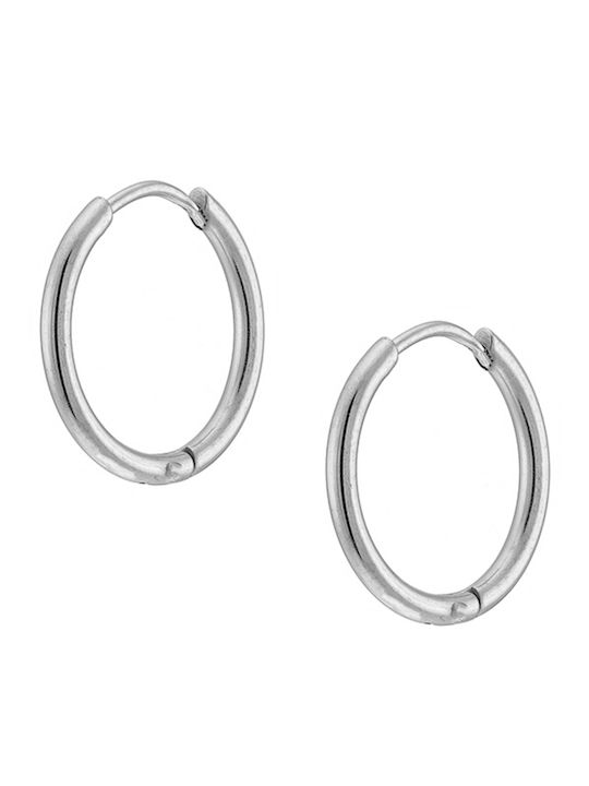 Unisex Σκουλαρίκια Κρικάκια Ατσάλι 316 Ασημί 10mm Art02128-10