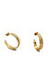Earring Ear Embossed Hoop Lines Steel Gold