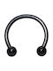 Septum Ohrring 6mm Stahl Schwarze Perlen