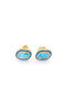 Silber Rosa Gold Damen Ohrringe Nieten Silber Union Blau Zirkon Kode 04-05-2307