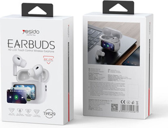 Yesido TWS29 In-ear Bluetooth Handsfree Căști cu Carcasă de Încărcare Alb