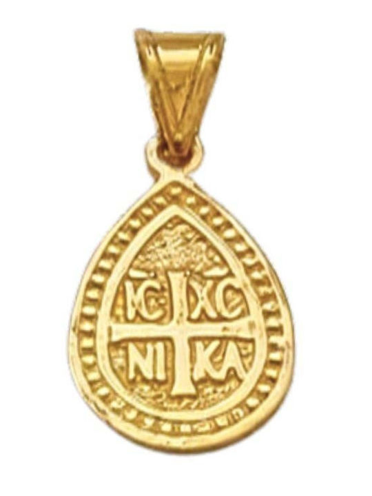 Gatsa Μενταγιόν Παιδικό Φυλαχτό Κωνσταντινάτο από Χρυσό 9K GM10