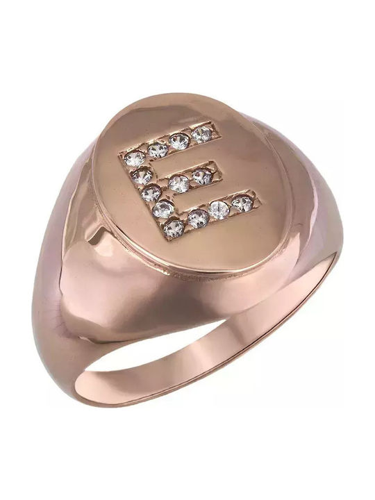 Aur Roz Ineluri Monogramă E K14 025550 025550 Aur 14 Carate