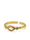 Verstellbarer Stahlring Gold Zirkon