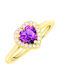 Gold Ring Herz K14 Zirkon