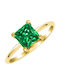 Inel Din Aur K14 Carate Cu Zircon Verde