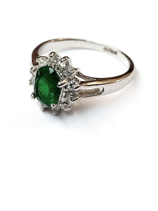 Silver Ring Laboratory Sapphire Stone Silver 925