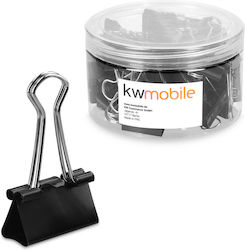 Set 50 Document Clips 25 Mm Kwmobile Black Metal 49442.03