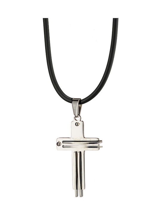 Cruci Masculin Cauciuc Oțel 316l Argintiu Art 01239 Cruci Masculin Cauciuc Oțel 316l Argintiu Art 01239