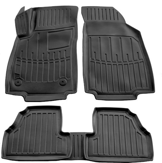 Race Axion Set Front and Back Car Mats 5 Pieces Raised Sides for Opel Mokka Chevrolet Trax 2019 Black