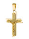 Männlicher Stahlkreuz 316l Vergoldet Art 01254