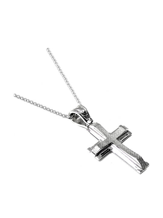 Val Oro Cross Male Solid White Gold 14K Chain Vlc-al-110