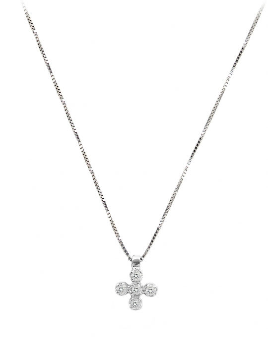 Val Oro Cross White Gold 18K Woman Brilliant Chain Adc-br-129