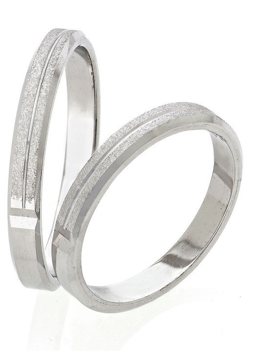 Stergiadis S114 9 Carat White Gold Wedding Ring Set