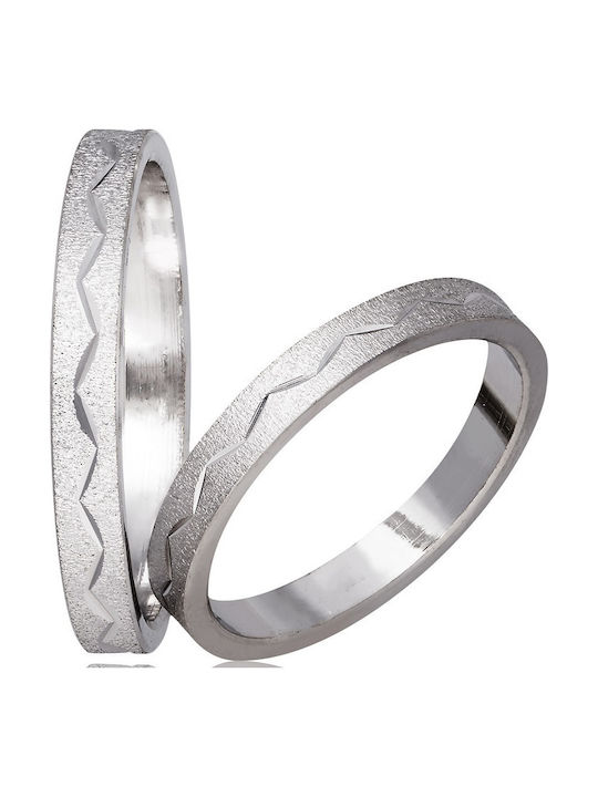 9 Carat White Gold Couple Ring Set Stergiadis 746