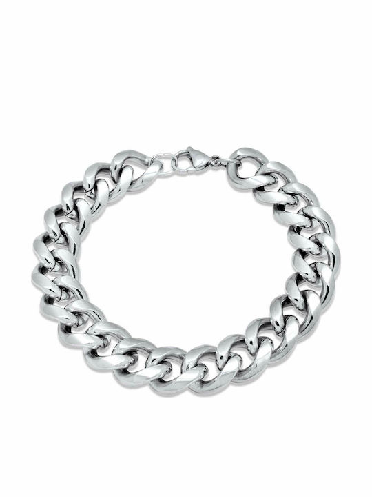 Clean Cubana Silberarmband 13mm Edelstahlarmband 316l 19-20 cm