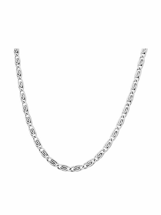 Maiandros Chain Сребърна 3мм Вериги Врат Неръждаема Стомана 316l 60 См