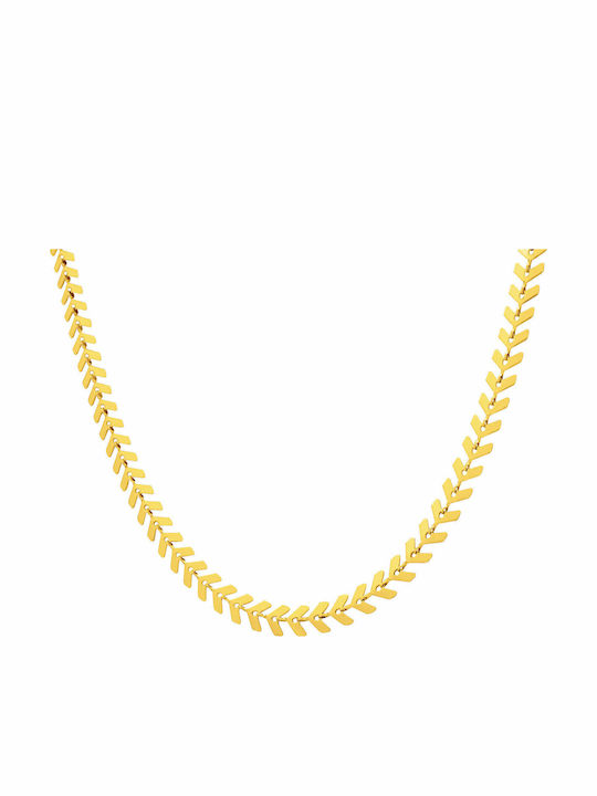 Arrow Chain Gold 6mm Αλυσίδα Λαιμού Ανοξείδωτο Ατσάλι 316l 55 Cm