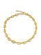Theta Gold Bracelet 5mm Βραχιόλι Ανοξείδωτο Ατσάλι 316l 22-23 Cm