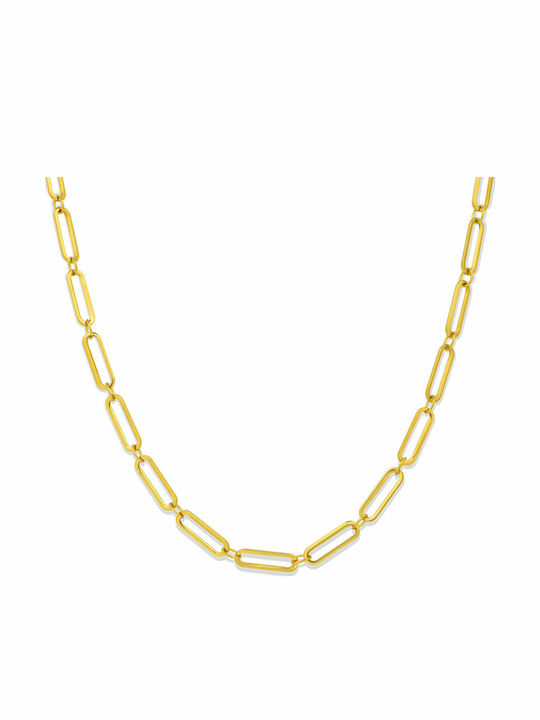 Raquel Chain Gold 4mm Αλυσίδα Λαιμού Ανοξείδωτο Ατσάλι 316l 50 Cm