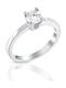 White Gold Women's Ring 18K Single Stone Metrongold Eco Diamond Brilliant 0.54ct Code 20713