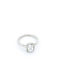 White Gold Women's Single Stone Ring Rosette 14K Metrongold Zircon Code 101264