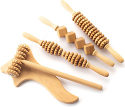 Maderotherapy Wooden Massage Tools Set of 5 for Cellulite 3x Massage Roller 40cm 1x T-Roller 37x13cm 1x Spatula 33x16cm 1x 5cm Maderotherapy Wooden Massage Tools Set of 5 for Cellulite 3x Massage Roller 40cm 1x T-Roller 37x13cm 1x Spatula 33x16cm 1x 5cm