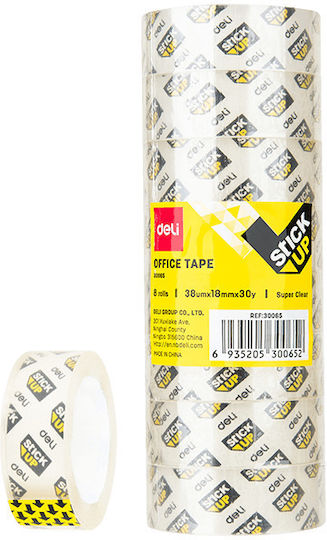 Deli Adhesive Transparent Tape Set 8 Pieces 18mmx27.4m Stick Up