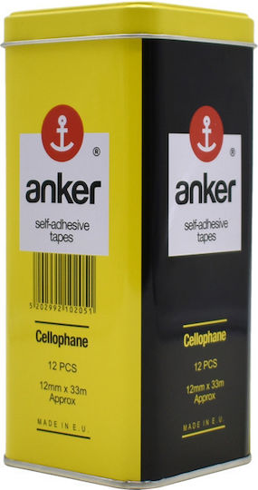 Anker Κολλητική Ταινία 12x33m Διαφανής 12 Τεμάχια