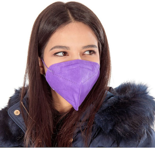 Purple 3D Non-Reusable Kn95 FFP2 5-Layer Protective Face Mask GB2626-2006 100 Pieces