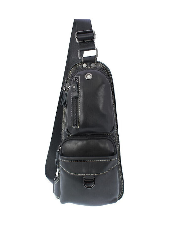 Men's Backpack Annie Leather 19*36*5 Genuine Leather Black Tsa.101.03.07.032 220