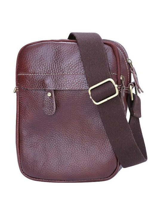 Leather Men's Brown Crossbody Bag 3116 V-store