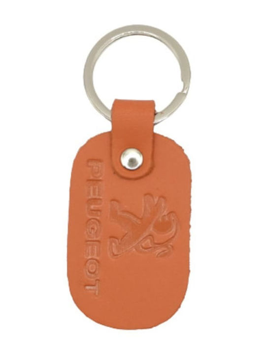 Leather Keychain Dark Coral Peugeot 6327-k