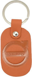Leather Keychain Dark Coral Volvo 6321-k