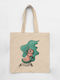 Cotton Fabric Shoulder Bag Ecru Zodiac Sign "Pisces"