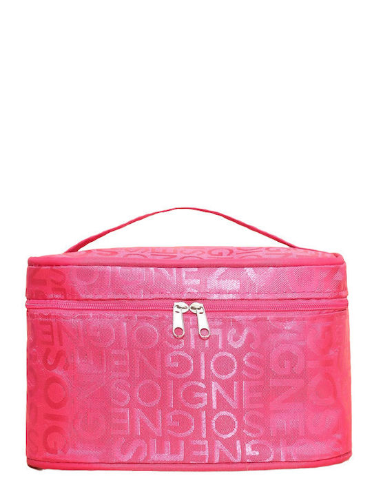 Toiletry Bag Makeup Cosmetics Fuchsia Logo Zipper Inner Pockets 18.5x12x11 Tatu Moyo