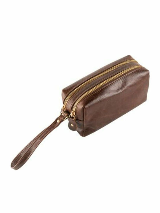 Kouros Leather Toiletry Bag 515 Brown Candle