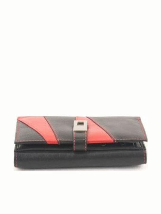 Kouros Leather Wallet RD01F Black Red