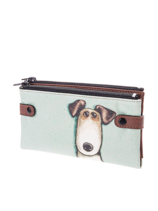 Portofel Mare Cu Buzunar Integrat Pentru Smartphone Model Câine Maro Tabac Pera Vegan Smart Wallet S Dog Brown