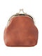 Oval Coin Purse Clip 7759 V-store Tabac Brown