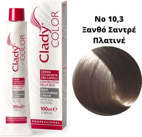 Clady Hair Dye Proteins Silk No 10 3 Blonde Sandre Platine 100ml
